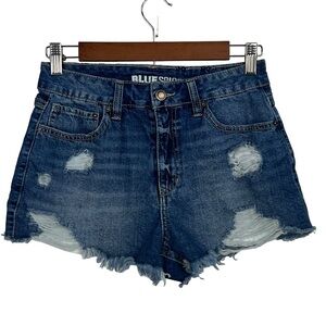 BLUE SPICE HIGH WAIST CUT-OFF‎ DISTRESSED SHORTS